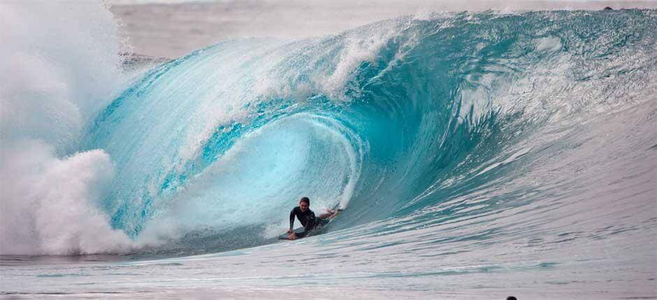 Bodyboard en la izquierda de La Santa Spots de bodyboard en Lanzarote